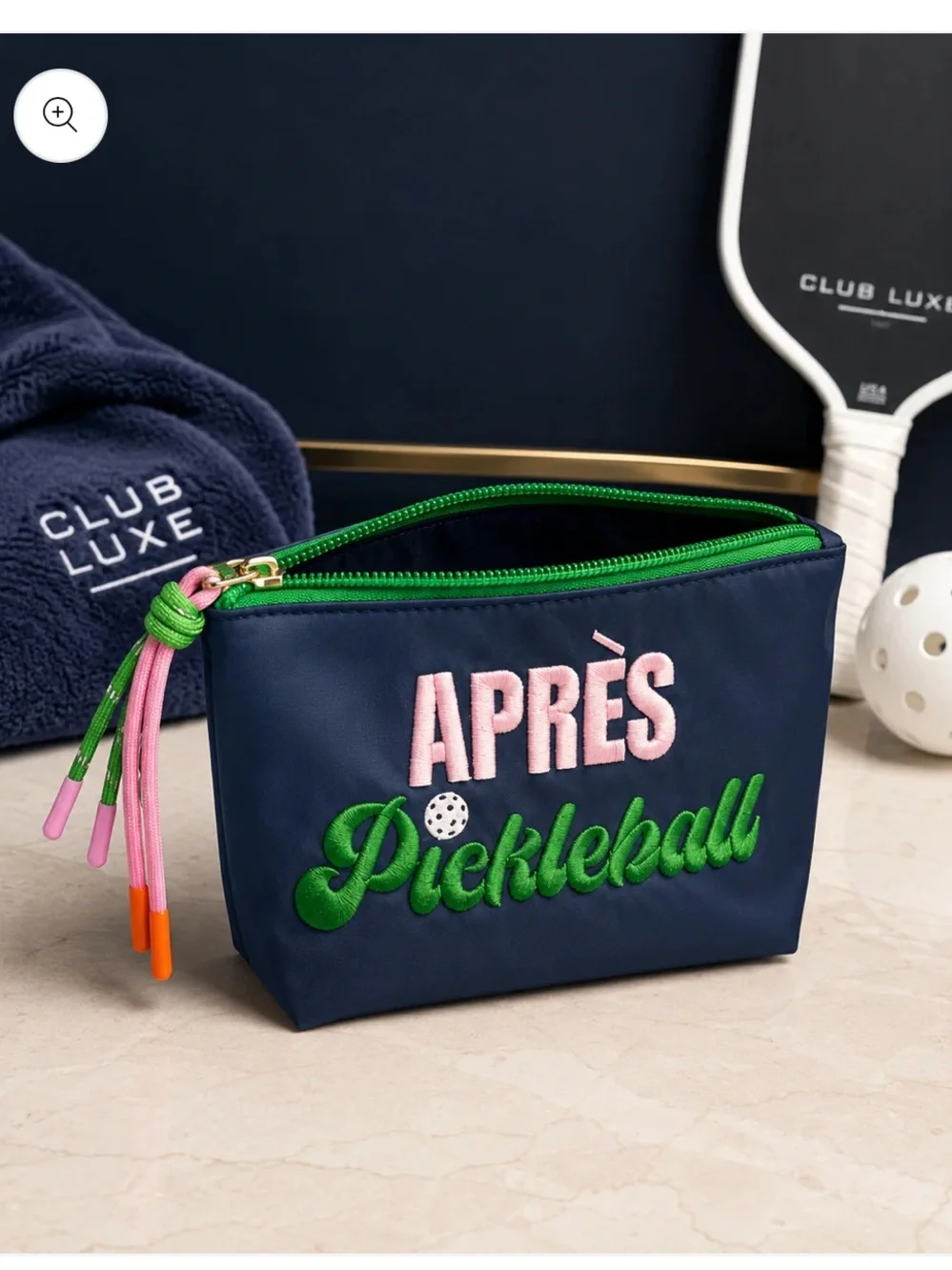 Après Pickleball Small Navy Zipper Pouch